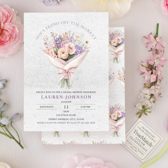 Elegant Fresh Off the Market Floral Bridal Invitation (Creator Uploaded)