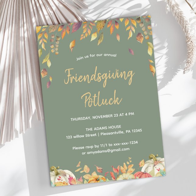 Elegant Friendsgiving Dinner Invitation (Creator Uploaded)