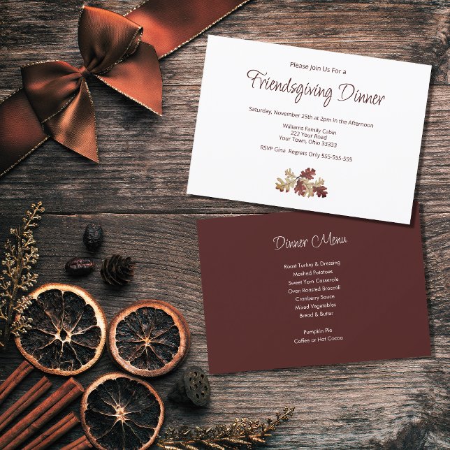 Elegant Friendsgiving Fall Foliage Dinner  Invitation (Creator Uploaded)