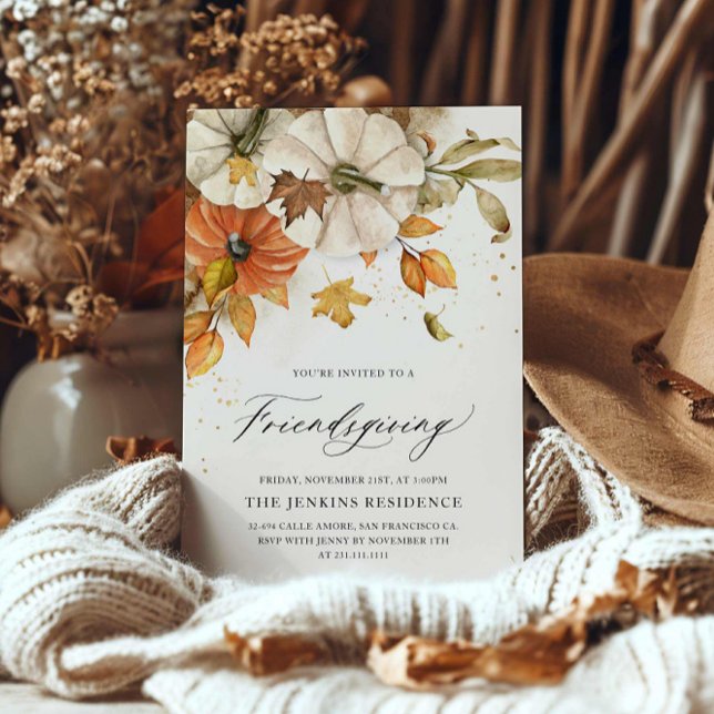 Elegant Friendsgiving Invitation (Elegant Friendsgiving Dinner Invitation)