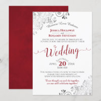 Elegant Frilly Red on White Wedding Livestream