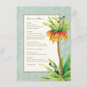 Elegant Fritillaria n Dragonfly Formal Dinner Menu