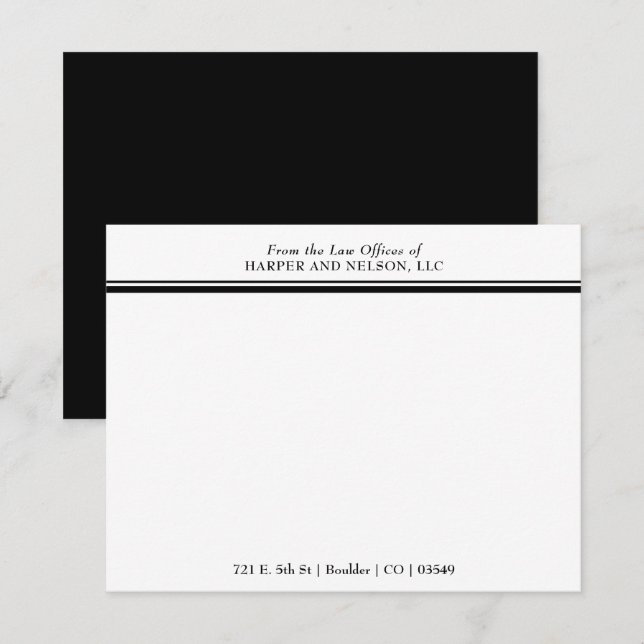 Elegant From the Desk of Double Border Lawyer Card (Front/Back)