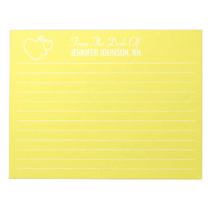 Elegant From The Desk Of Nurse Stethoscope Name Notepad