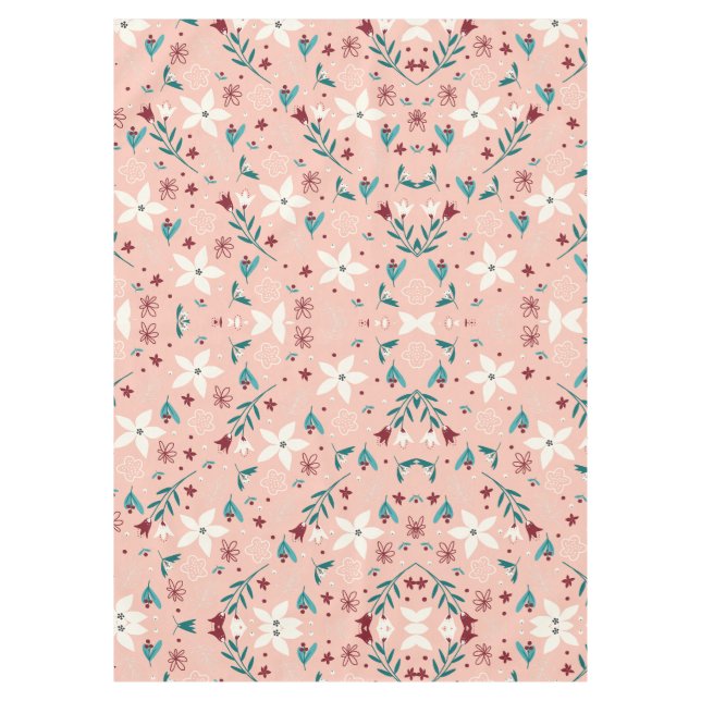 Elegant  froral  Pattern  Pink   Tablecloth (Front)