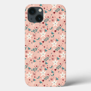 Elegant  froral  Pink iPhone 13 Case