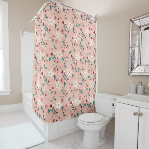 Elegant  froral  Pink Shower Curtain