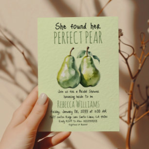 Elegant Fruit Brunch Perfect Pear Bridal Shower Invitation