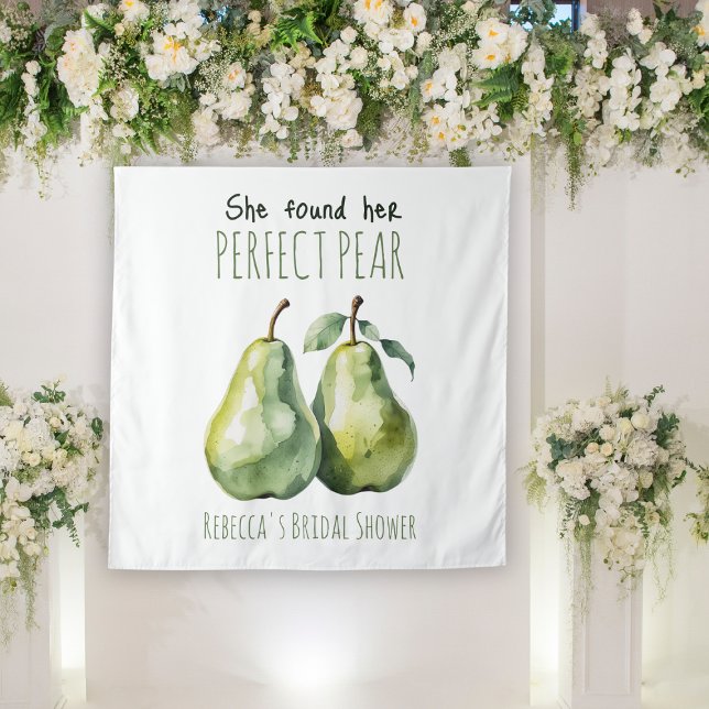 Elegant Fruit Brunch Perfect Pear Bridal Shower Tapestry (Creator Uploaded)