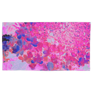 Elegant Fuchsia and Dark Blue Limelight Hydrangea Pillowcase