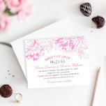 Elegant Fuchsia Pink and Grey Floral Peony Wedding Save The Date<br><div class="desc">Elegant and romantic peony wedding save the date card design. Bright fuchsia ink and pewter grey colour scheme.</div>