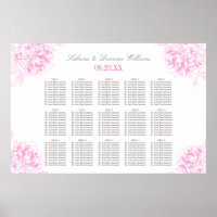 Elegant Fuchsia Pink Peony Wedding Seating