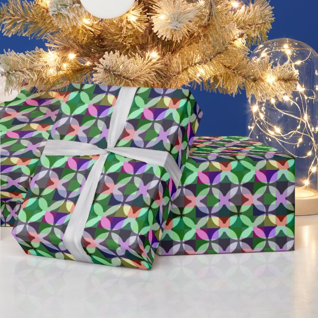 Elegant Fun Colourful Modern Geometric Art Wrapping Paper (Holidays)
