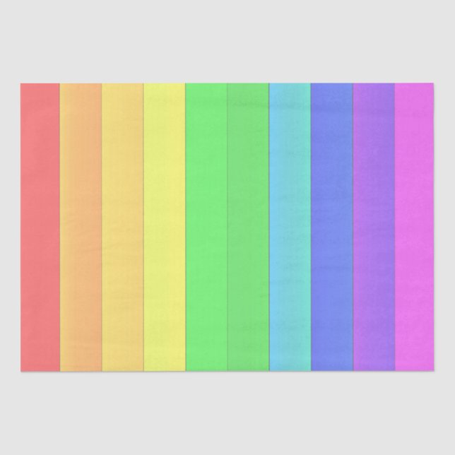 Elegant & Fun Colourful Rainbow Stripes Tissue Paper (Front)