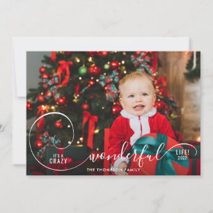 Elegant Fun Crazy Wonderful Photo Holiday Card