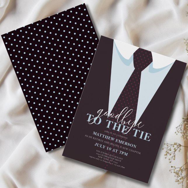 Elegant Fun Goodbye to the Tie Men's Retirement  Invitation (Creator Uploaded)
