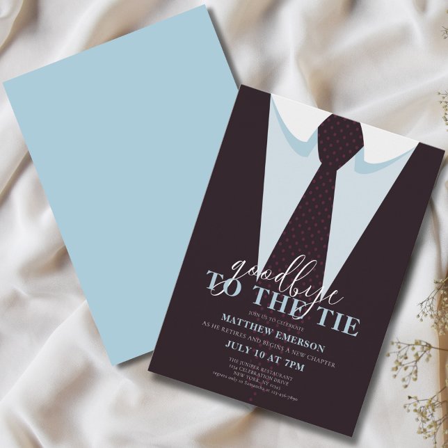 Elegant Fun Goodbye to the Tie Men's Retirement  Invitation (Creator Uploaded)