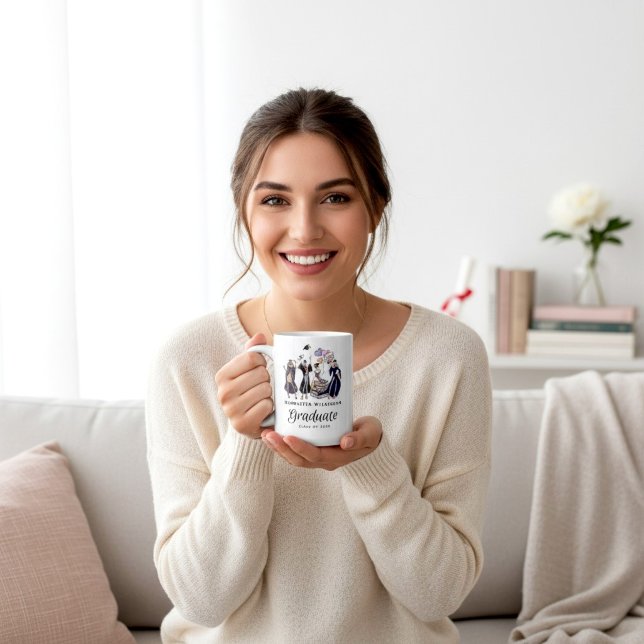 Elegant Fun Graduate Tossed Cap Class of 2026  Coffee Mug (Creator Uploaded)