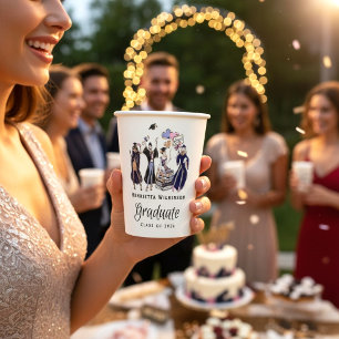 Elegant Fun Graduate Tossed Cap Class of 2026  Paper Cups