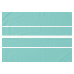 Elegant Fun Light Teal Blue White Racing Stripes Tablecloth