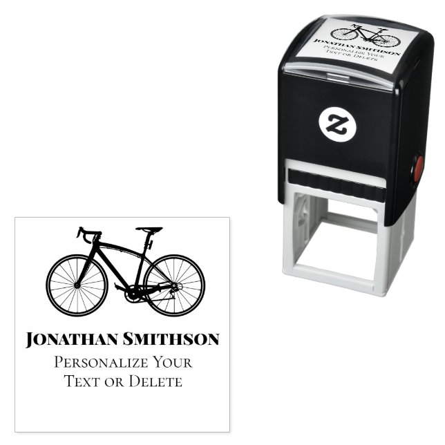Elegant Fun Retro Bicycle Cool Personal Stationery Self-inking Stamp (In Situ)