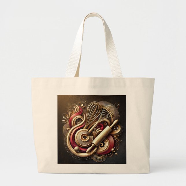 Elegant & Functional Pastry chef & Baker’s Large Tote Bag (Front)