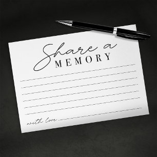 Elegant Funeral Celebration of Life Share A Memory Enclosure Card