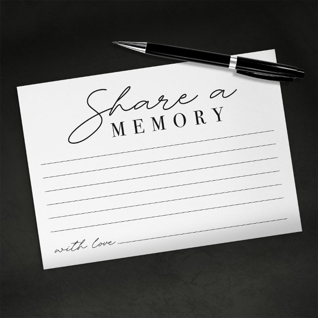 Elegant Funeral Celebration of Life Share A Memory Enclosure Card (Creator Uploaded)