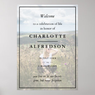 Elegant Funeral Chic Memorial Service Photo Poster