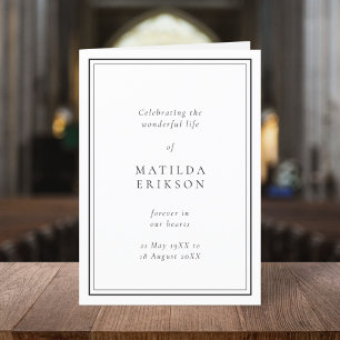 Elegant Funeral Classic Order of Service Folded Program