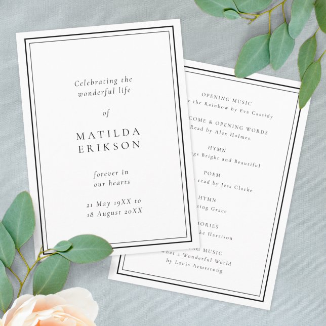 Elegant Funeral | Classic Order of Service Program (Creator Uploaded)