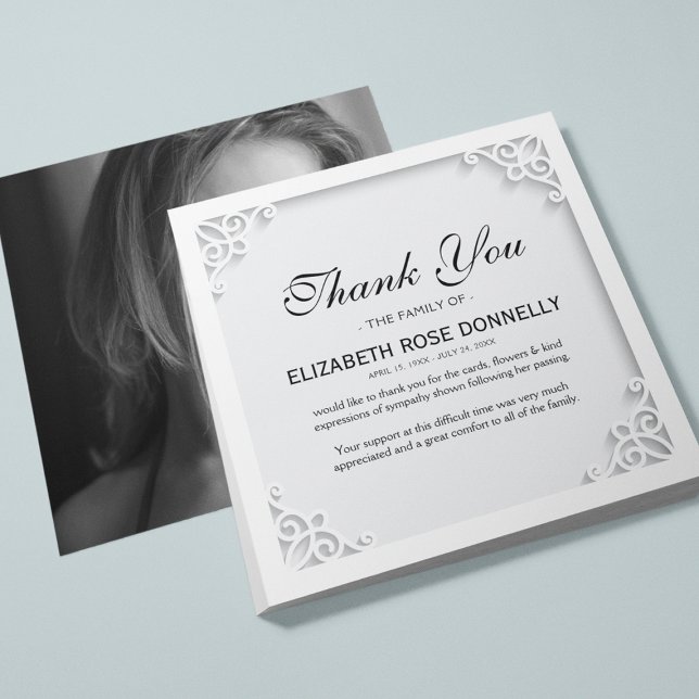 Elegant Funeral Gratitude Thank You Card (Creator Uploaded)