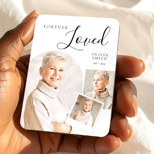 Elegant Funeral Keepsake with Custom Photo Collage Magnet