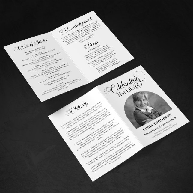  Elegant Funeral Memorial Celebrating of Life Program (Creator Uploaded)