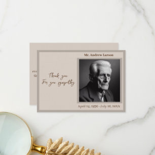 Elegant Funeral Memorial From Family  Thank You Card