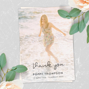 Elegant Funeral Memorial Photo Chic Sympathy Thank You Card