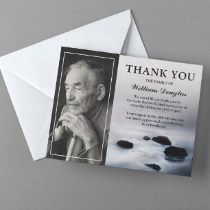 Elegant Funeral Memorial Thank You Card