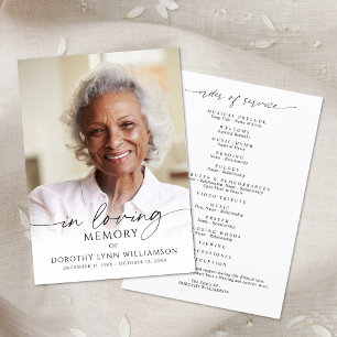 Elegant Funeral Photo In Loving Memory Program