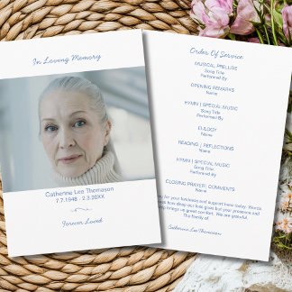 Elegant Funeral Photo Order Of Service Program