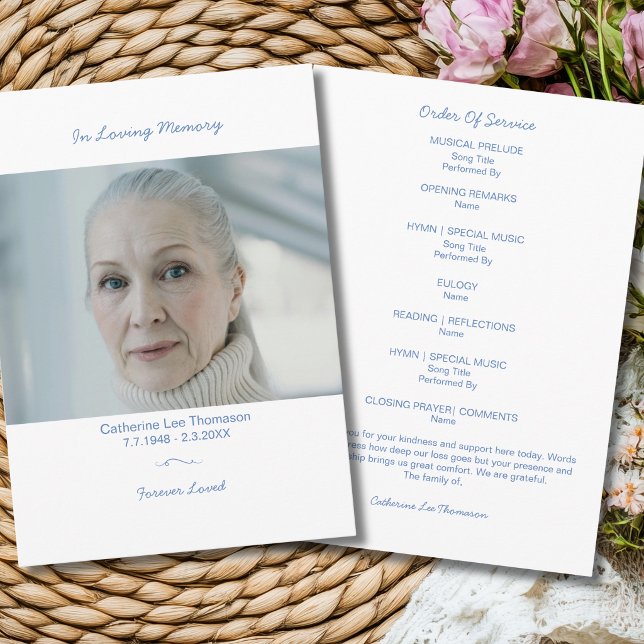 Elegant Funeral Photo Order Of Service Program  (Elegant Funeral Photo Order Of Service Program
)