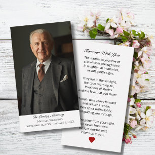 Elegant Funeral Photo Sympathy Memorial Prayer Business Card