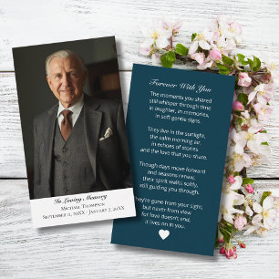 Elegant Funeral Photo Sympathy Memorial Prayer Business Card