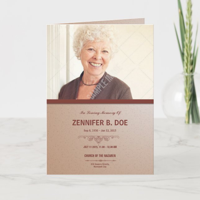 Elegant Funeral Program Template (Front)