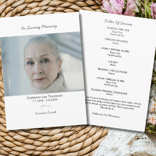Elegant Funeral Service Program With Photo