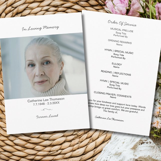 Elegant Funeral Service Program With Photo (Elegant Funeral Service Program With Photo
)