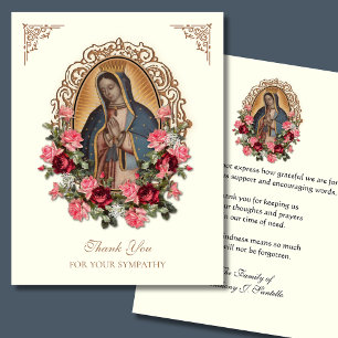 Elegant Funeral Sympathy Guadalupe Thank You Card