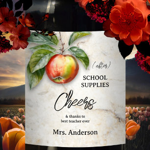 Elegant Funny Apple Teacher Wine Label