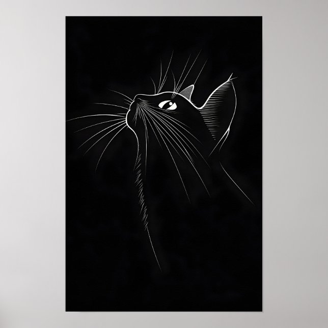 Elegant Funny Black cat  Poster (Front)