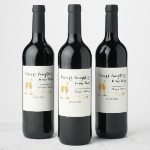 Elegant Funny Cheers Laughter Tears Retirement  Wine Label