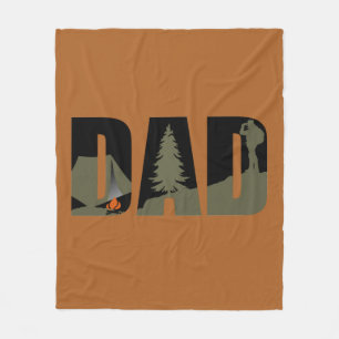 Elegant Funny Fathers Day Gift Hiking Camping Dad Fleece Blanket